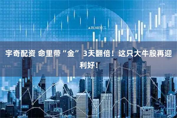 宇奇配资 命里带“金” 3天翻倍！这只大牛股再迎利好！